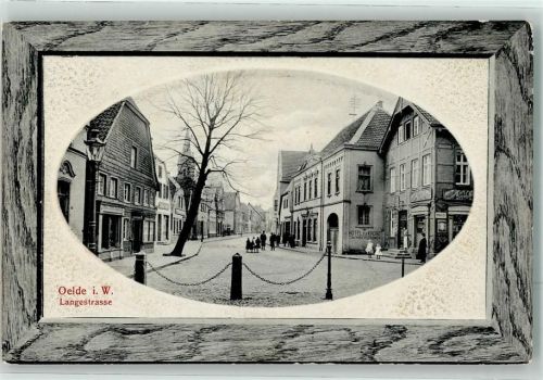 Oelde 1913 Langestraße Hotel zur Krone Emailleschild MAGGI Passepartout