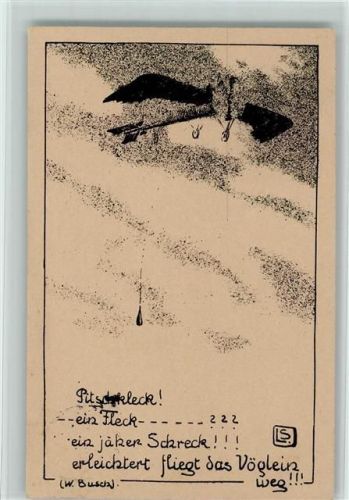 1915 Ein Pitschkleck, erleichtert fliegt das Vöglein weg sign. LS