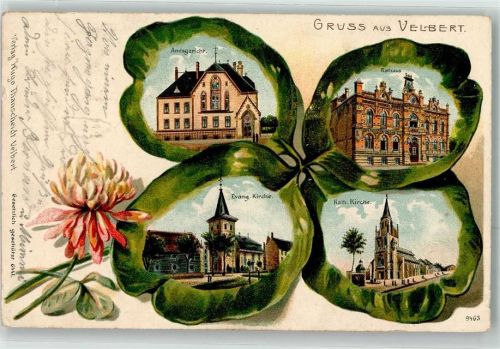 Velbert 1905 Efeublatt Amtsgericht Ev. Kirche Rathaus Kath. Kirche