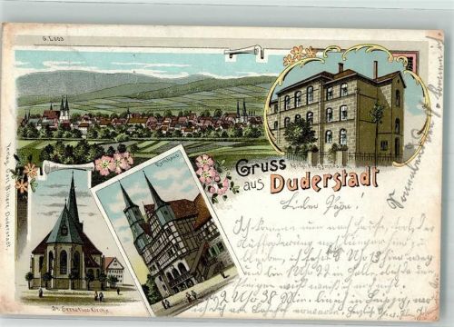 Duderstadt 1902 Rathaus St. Servatius Kirche Kgl. Progymnasium