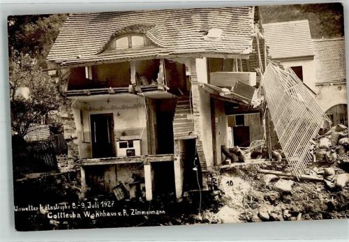 Bad Gottleuba 1927 Unwetterkatastrophe 1927 Zerstörtes Wohnhaus Zimmermann