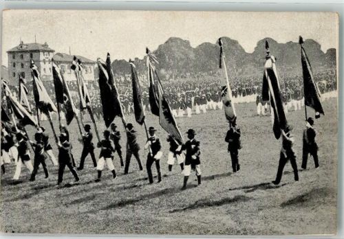 Pirna 1912 Gaufest des Mittel-Elbegaus 1912 Fahnenträger