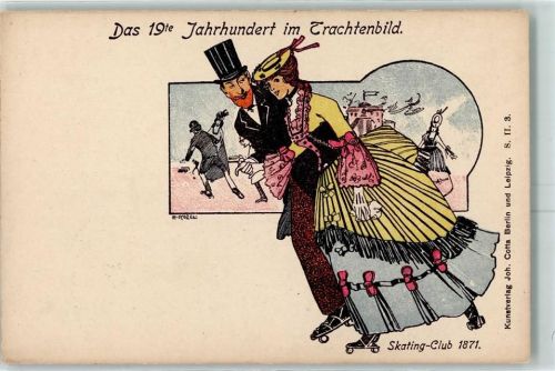 1898 Rollschuh Skating Club 1871 Mode sign. Hans Eduard Kozel