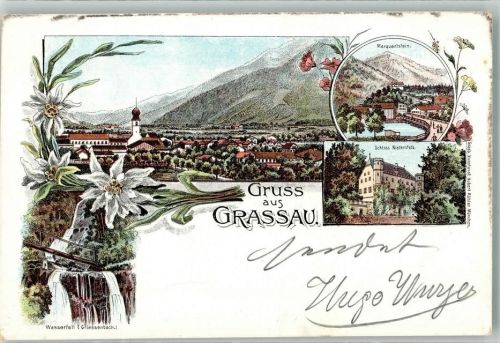 Grassau Marquartstein Schloss Niedernfels Edelweiß Wasserfall Griessenbach