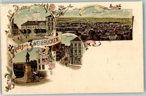 Zweibrücken 1897 Denkmal Hauptstraße Schloß