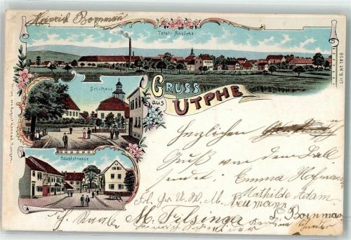Utphe Schulhaus Hauptstraße Litho
