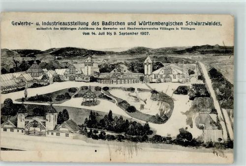 Villingen 1907 Ausstellungsstempel AK