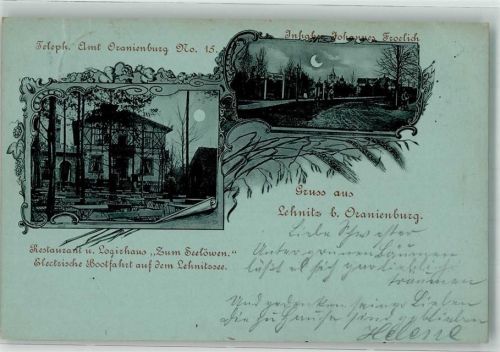 Lehnitz Gasthaus Zum Seelöwen Dorfstraße Mondschein