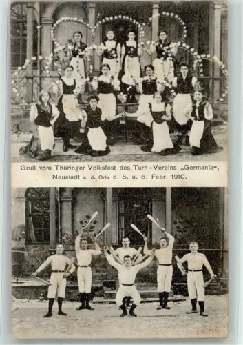 Neustadt 1910 Thüringer Volksfest 1910 Turn-Verein Germania Turner Junge Frauen