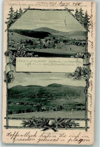 Bernau 1918 Geburtshaus u. Denkmal Hans Thoma Unterkehen Kaiserberg Blossling