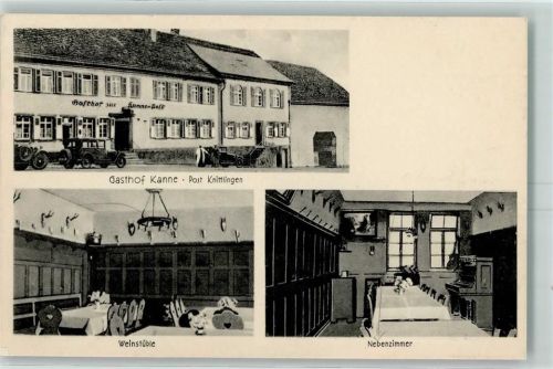Knittlingen Gasthaus Kanne Bes Karl Wezel Weinstüble Geweihe Oldtimer