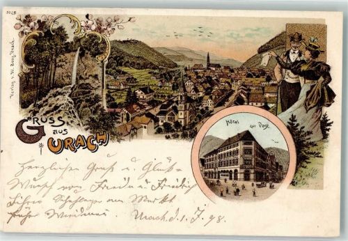 Urach 1899 Hotel zur Post Ehepaar