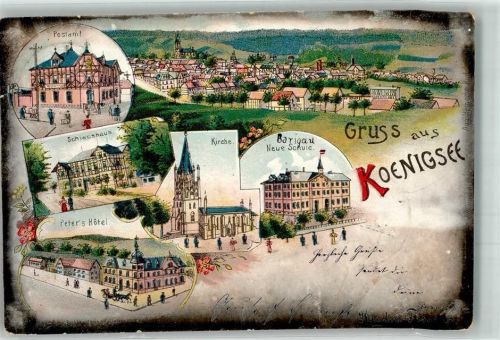 Königsee 1899 Schießhaus Peter`s Hotel Neue Schule Postamt