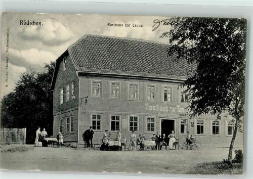 Schnepfenthal-Rödichen Gasthaus zur Tanne Emailleschild Fahrrad