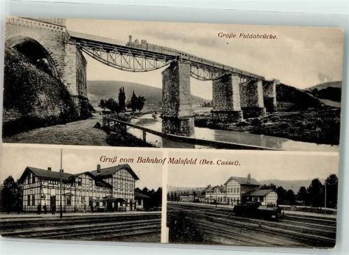 Malsfeld Bahnhof Maisfeld Große Fuldabrücke-Eisenbahnbrücke