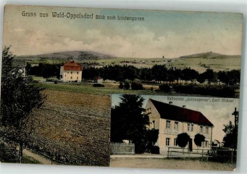 Bad Oppelsdorf Opolno Zdroj - OT: Wald-Oppelsdorf Gasthaus "Lindengarten" Bahnpost Zittau