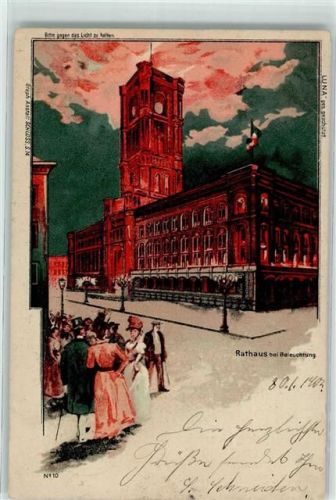 Berlin Mitte 1902 Luna Nr 10 Rathaus bei Beleuchtung