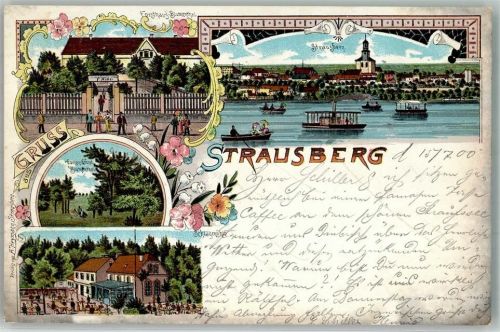 Strausberg 1899 Forsthaus Blumental Gasthaus Schlagmühle Straussee