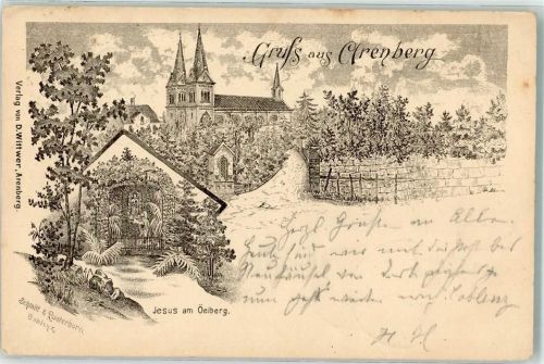 Arenberg 1895 Vorläufer Kloster Arenberg Jesus am Ölberg Zeichnung