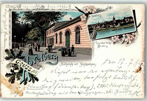 Havelberg 1899 Mühlenholz mit Schützenhaus Eichenblätter