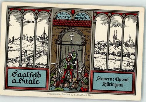 Saalfeld Steinerne Chronik Thüringens Sturm auf das Benediktinerkloster
