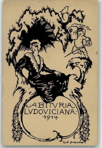 Augsburg Abituria Ludoviciana 1914 sign Schroeter Gust.