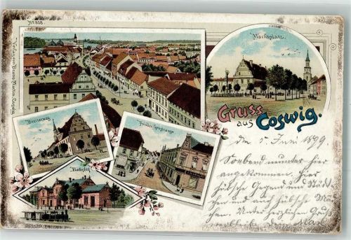 Coswig 1899 Marktplatz Breiteweg Bahnhof Friedrichstraße