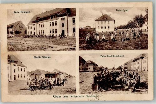 Heuberg 1922 Ferienheim Heuberg Ferienkinder Beim Reinigen Bein Kartoffelschälen Wäschewaschen Spielen Inflationsporto