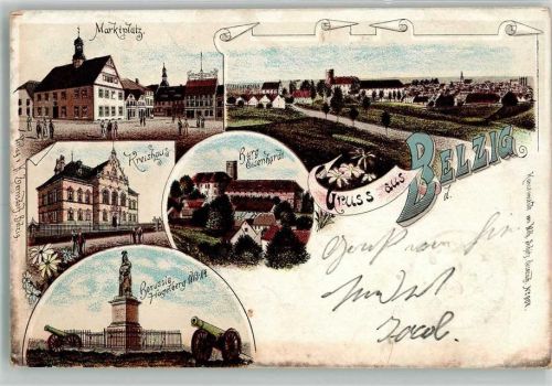 Belzig 1900 Marktplatz Kreishaus Borussia Hagelberg Burrg Eisenhardt