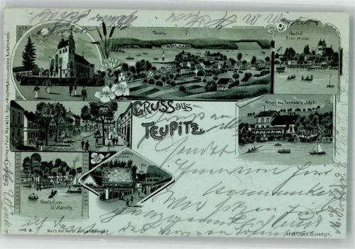 Teupitz 1899 Marktplatz Gasthaus Marwitz Gasthaus Mende Schloß
