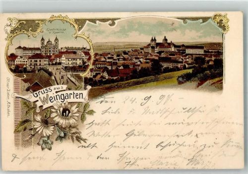 Weingarten 1897 Klosterkirche Kaserne Verlag Ottmar Zieher-München