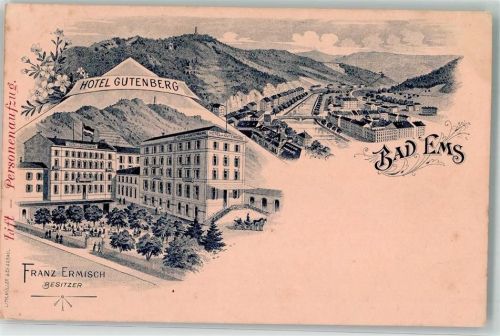 Bad Ems Hotel Gutenberg Werbung Lift-Personenaufzug