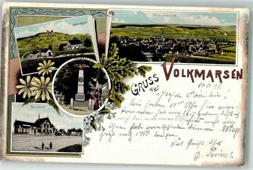 Volkmarsen 1906 Kriegerdenkmal Bahnhof Kugelsburg