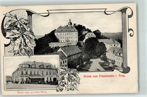 Frauenstein 1909 Hotel zum goldenen Stern Schloß Frauenstein