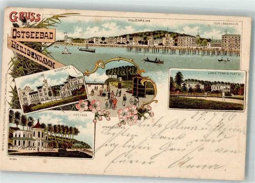 Heiligendamm 1896 Tennis-Platz Burgplatz Cottage Villenreihe Kurhaus