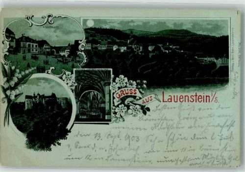 Lauenstein 1903 Marktplatz Schloß Lauenstein Kircheninneres