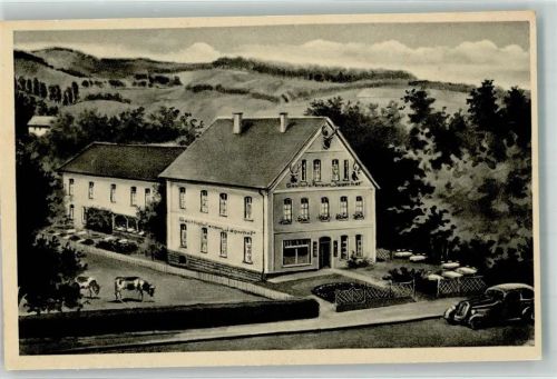 Bad Eilsen Gasthaus Jägerhof Rinderweide Zeichnung
