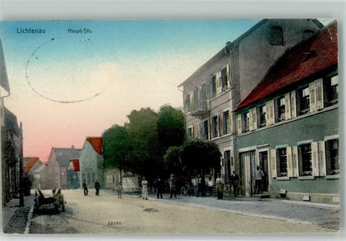 Lichtenau 1915 Hauptstraße Bahnpost Kehl-Bühl Zug 11