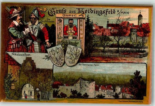 Heidingsfeld Die alten Schweden Nikolaustor Salamanns Turm Giemaul Wappen