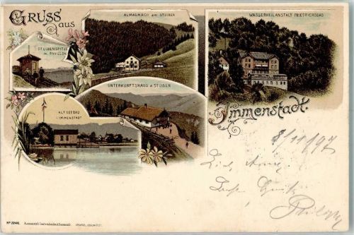 Immenstadt 1897 Stuibenspitze mit Pavillon Alpseebad Unterkunftshaus a. Stuiben Almagmach Wasserheilanstalt Friedrichsabad