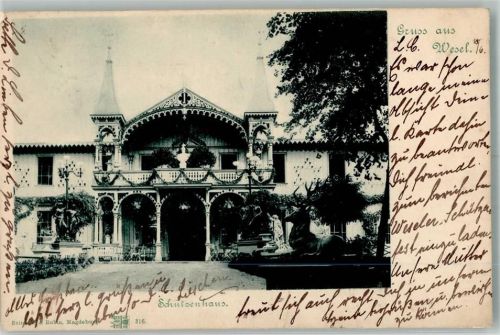 Wesel 1900 Gasthaus Schützenhaus Hirschskulptur