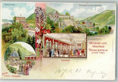Brohl Mineral- & Moorbad Tönnisstein Speisesaal Brunnen Trink- u. Badequellen Schweizerhaus