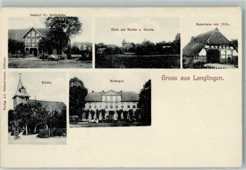 Langlingen Rittergut Kirche Gasthaus Schöndube Bauernhof