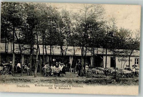 Köln Dellbrück 905 1908 Thielenbruch Wald-Gasthaus Gartenwirtschaft