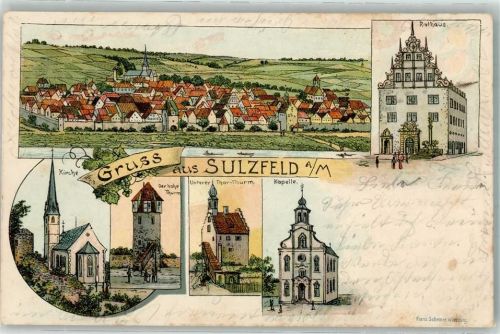 Sulzfeld 1901 Hohe Turm Rathaus Unterer Torturm Kapelle Verlag Scheiner