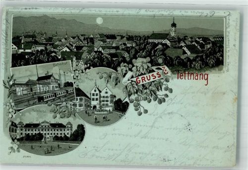 Tettnang 1898 Bahnhof Schloss Tor