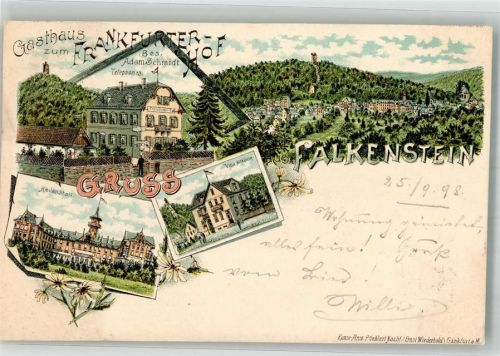 Falkenstein 1898 Gasthaus Frankfurter Hof Heilanstalt Villa Altkönig