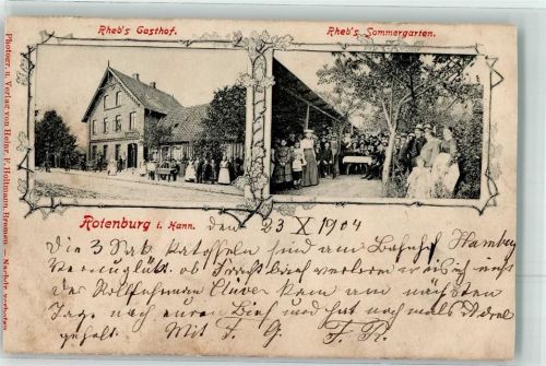 Rotenburg 1904 Gasthaus Rheb Sommergarten Rheb