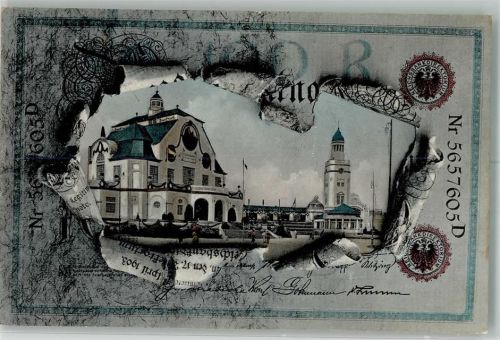 Nürnberg 1906 Durchbrochene Papierwand Bayr. Austelung Restaurant