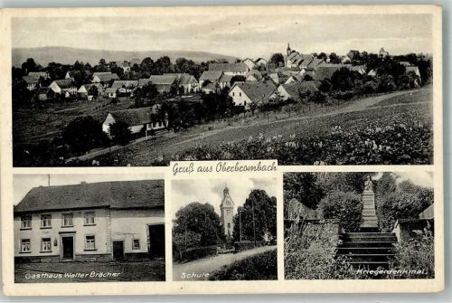Oberbrombach Kriegerdenkmal Gasthaus Brächer Schule